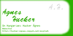 agnes hucker business card